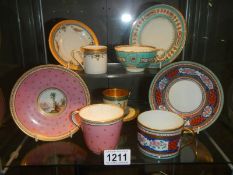 Five good fine China tea cups and saucers.