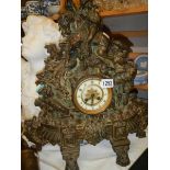 A heavy spelter mantel clock.