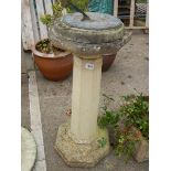 A garden plinth with brass sundial. COLLECT ONLY.