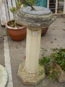 A garden plinth with brass sundial. COLLECT ONLY.