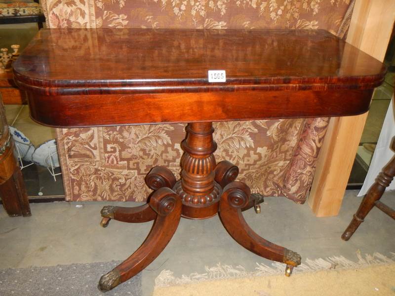 A Victorian fold over pedestal table, COLLECT ONLY.