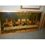 A framed and glazed print of The Last Supper.