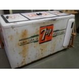 A 1950's 7UP cooler fridge, 132 cm long. COLLECT ONLY.