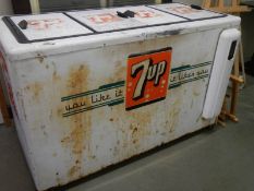 A 1950's 7UP cooler fridge, 132 cm long. COLLECT ONLY.