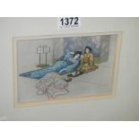 A framed and glazed print entitled 'The Matsuyama Mirror' by Warwick Goble.