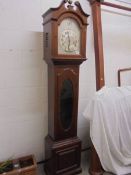 A mahogany inlaid eight day Grandfather clock, COLLECT ONLY.