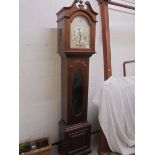 A mahogany inlaid eight day Grandfather clock, COLLECT ONLY.