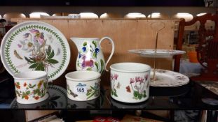 A Port Meirion jug, cake plate, 3 pots plus a Minton cake stand