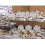 In excess of 130 pieces of Royal Albert Old Country Roses tea and dinner ware, COLLECT ONLY.