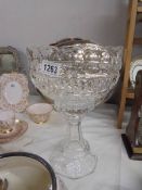 A heavy crystal footed bowl/centrepiece.