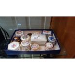 A mixed lot of porcelain pill boxes etc