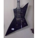 An ESP LTD 401DX "See Through Back", EMG pickups, Floyd Rose tremelo locking grovers, with soft case