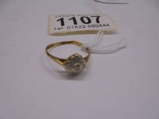 A 9ct gold ring size N, 1.9 grams.