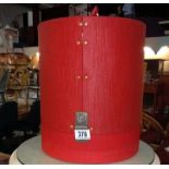 A vintage hat box diameter 31.5cm, height 36cm, height including handle 42cm, COLLECT ONLY