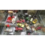 A quantity of play worn die cast including Matchbox, Corgi, Hotwheels etc.,