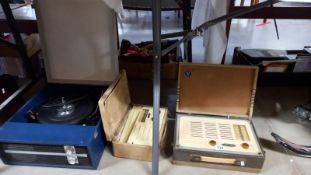 A vintage Fidelity record player and 2 vintage Vidor radios COLLECT ONLY