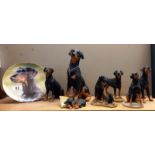 A quantity of Doberman figures, 1 by Country Artists, 3 by Sherratt & Simpson, 1 unnamed, 2 by