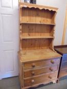 A small pine dresser with three drawer base, COLLECT ONLY.