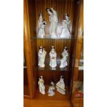 An 8 piece band of Chinese pottery Geisha musician figurines and 2 others