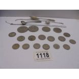 A mixed lot including coins, chains etc.,