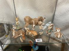 A quantity of Szeiler pottery animals and a Branksoms corgi