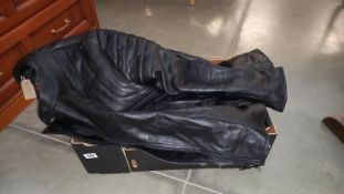 A JTS leather jacket size 58 with leather trousers size 44 Dynamic