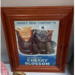 A framed & glazed advertising print for Cherry Blossom shoe polish