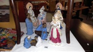 A selection of good pottery Chinese figures