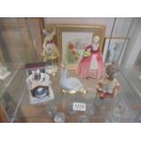 A Royal Doulton figure Janet HN1537, A capo di monte seal, a Victorian fairing and two other figures