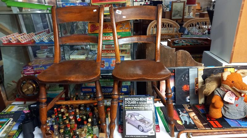 A pair of Victorian kitchen chairs COLLECT ONLY