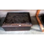 A Georgian oak bible box. COLLECT ONLY