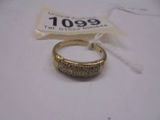 A gold ring size O half, 3 grams.