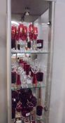 Three shelves of assorted red glass, COLLECT ONLY.