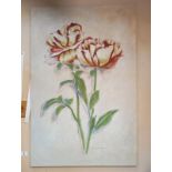 A large print on canvas of flowers - 59cm x 89cm. COLLECT ONLY