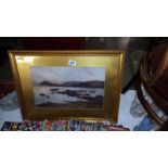 A good 19th/20th century painting of a coastal scene in a gilt mounted frame 61cm x 45cm. image 41cm