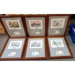 A set of 6 framed & glazed limited edition Bruce Pearson duck stamp prints, all No: 35/200