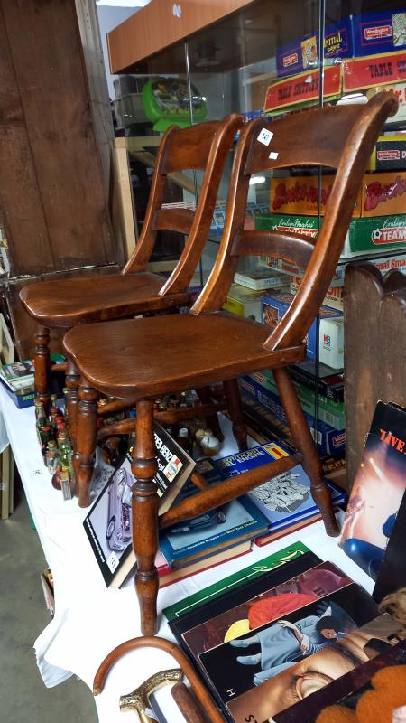 A pair of Victorian kitchen chairs COLLECT ONLY - Image 2 of 2