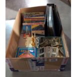 An album of tea and cigarette cards, quantity of tea card books and contents and a Weetabix stereo