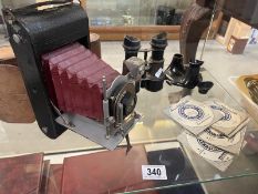 A rare round sawyers viewmaster A/F, opera glasses and a periscop-aplanat cameras