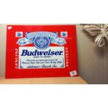A retro Budweiser advertising mirror - 40cm x 30cm. COLLECT ONLY