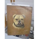 An oil on canvas dog portrait signed B Patrick,
