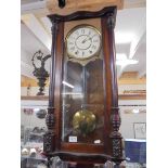 A Victorian mahogany Vienna wall clock, COLLECT ONLY.