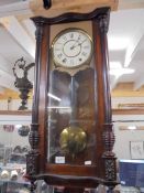 A Victorian mahogany Vienna wall clock, COLLECT ONLY.