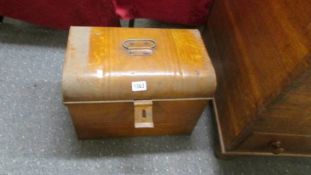 A small dome top tin trunk, COLLECT ONLY.