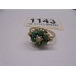 A vintage turquoise ring dated London 1959 in 9ct gold, size Q,