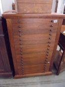 A seventeen drawer mahogany chest, COLLECT ONLY.