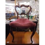 A mahogany cabriole leg chair, COLLECT ONLY.