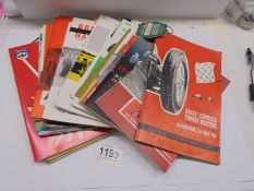 A collection of late 1950's/early 1960's motor racing programmes and tickets including Silverstone,