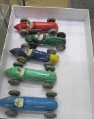 Five Dinky 23 series racing cars.