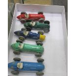 Five Dinky 23 series racing cars.